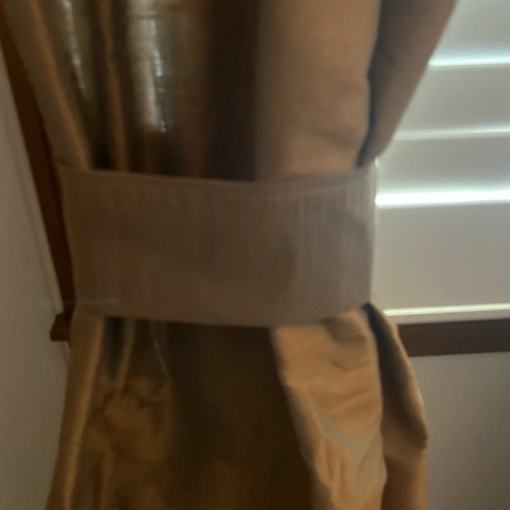 Nobel Excellence Lightweight Tan Curtain Panel Pair lined.